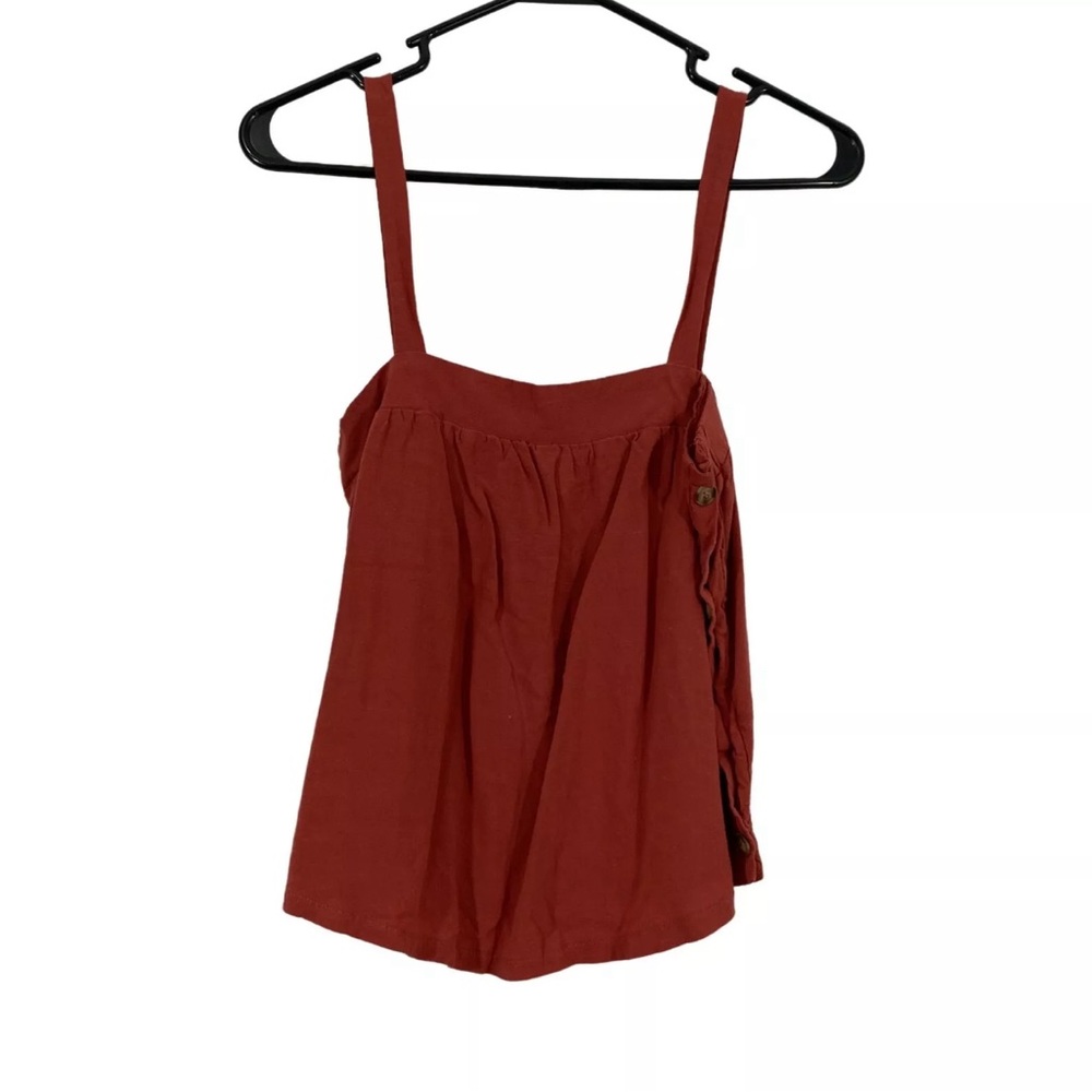 Urban Romantics Womens Red Square Neck wide Strap Casual Tank Top Size Medium